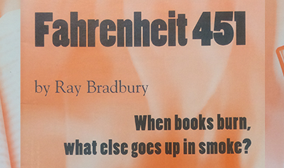 book cover "Fahrenheit 451" by Ray Bradbury