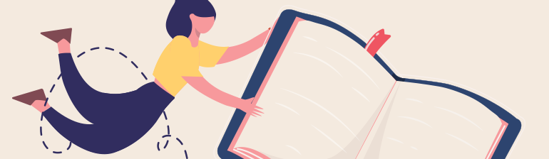 Workforce Banner of woman holding open a book